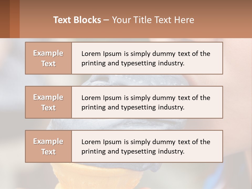 A Child Is Eating A Piece Of Blue Ice Cream PowerPoint Template