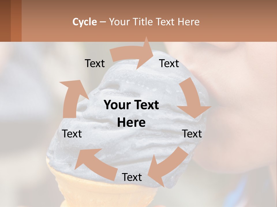 A Child Is Eating A Piece Of Blue Ice Cream PowerPoint Template