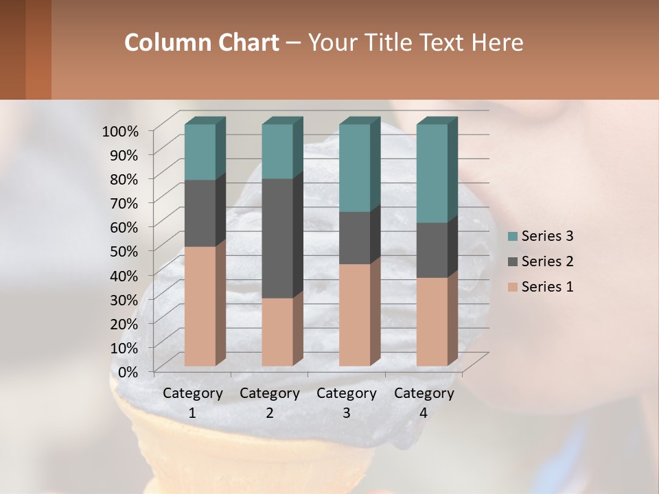 A Child Is Eating A Piece Of Blue Ice Cream PowerPoint Template