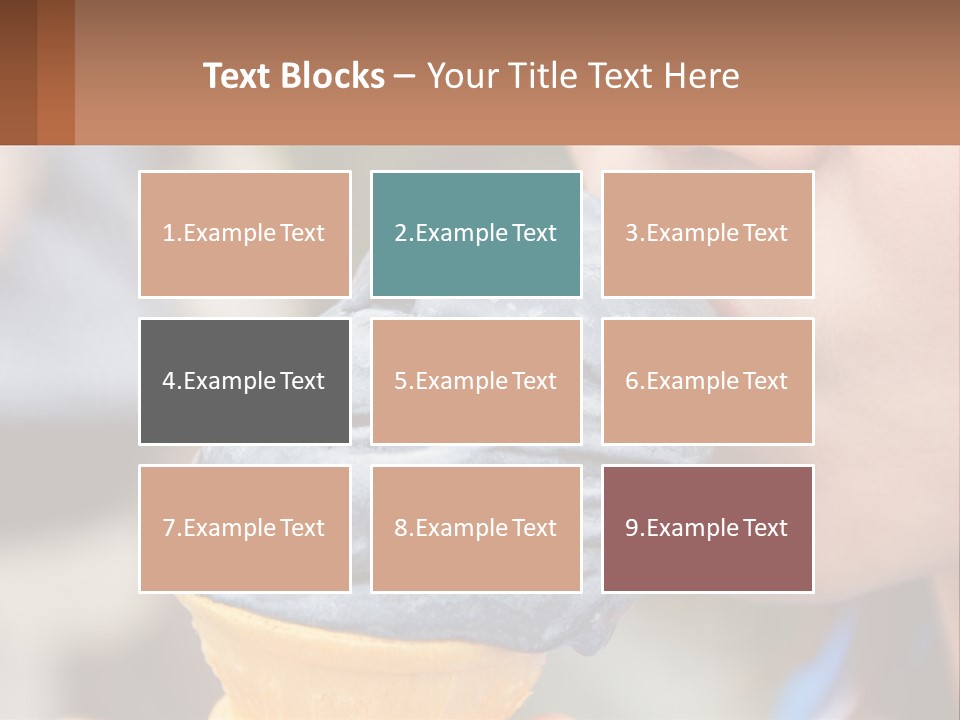 A Child Is Eating A Piece Of Blue Ice Cream PowerPoint Template