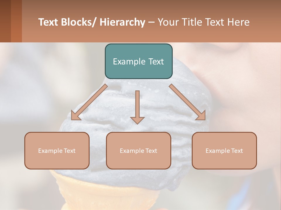 A Child Is Eating A Piece Of Blue Ice Cream PowerPoint Template