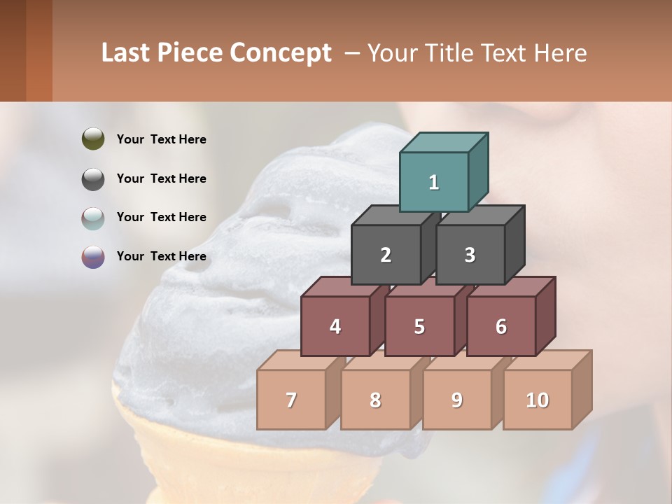 A Child Is Eating A Piece Of Blue Ice Cream PowerPoint Template