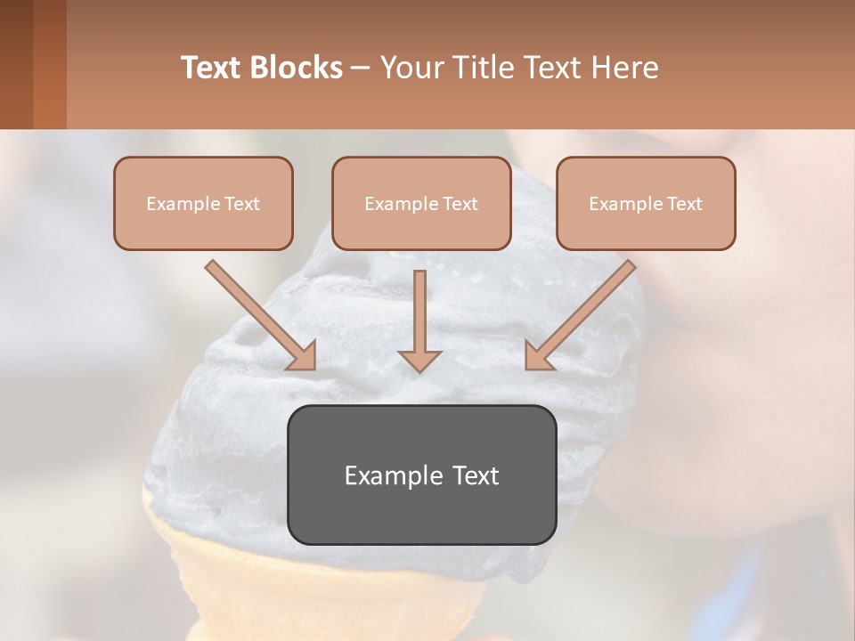 A Child Is Eating A Piece Of Blue Ice Cream PowerPoint Template