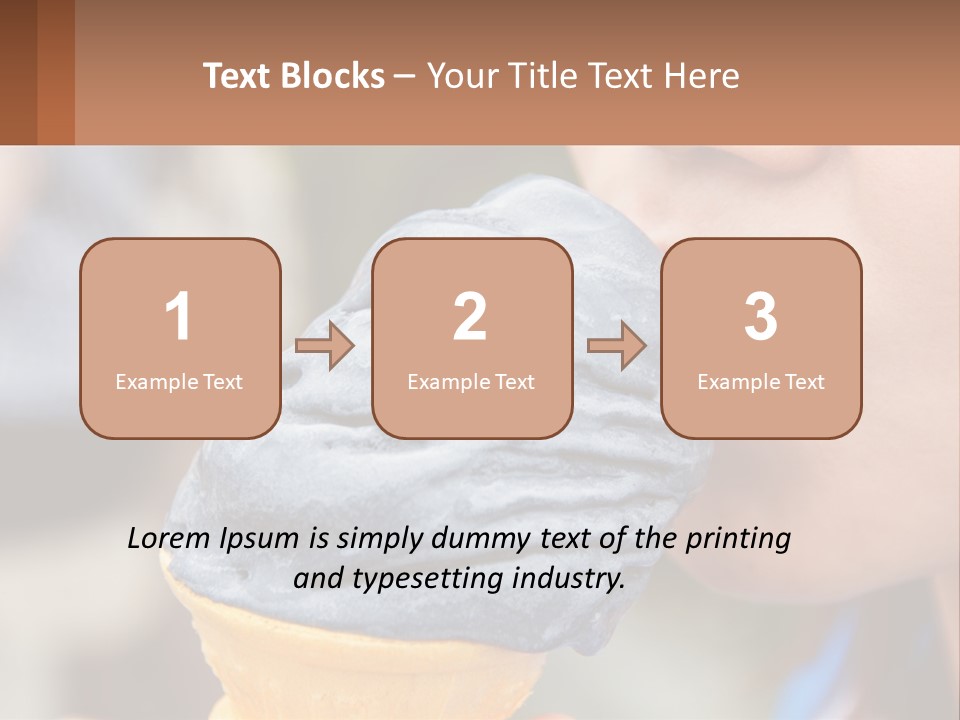 A Child Is Eating A Piece Of Blue Ice Cream PowerPoint Template