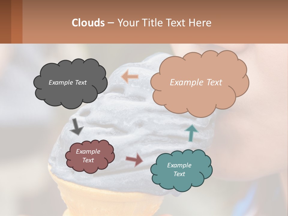 A Child Is Eating A Piece Of Blue Ice Cream PowerPoint Template