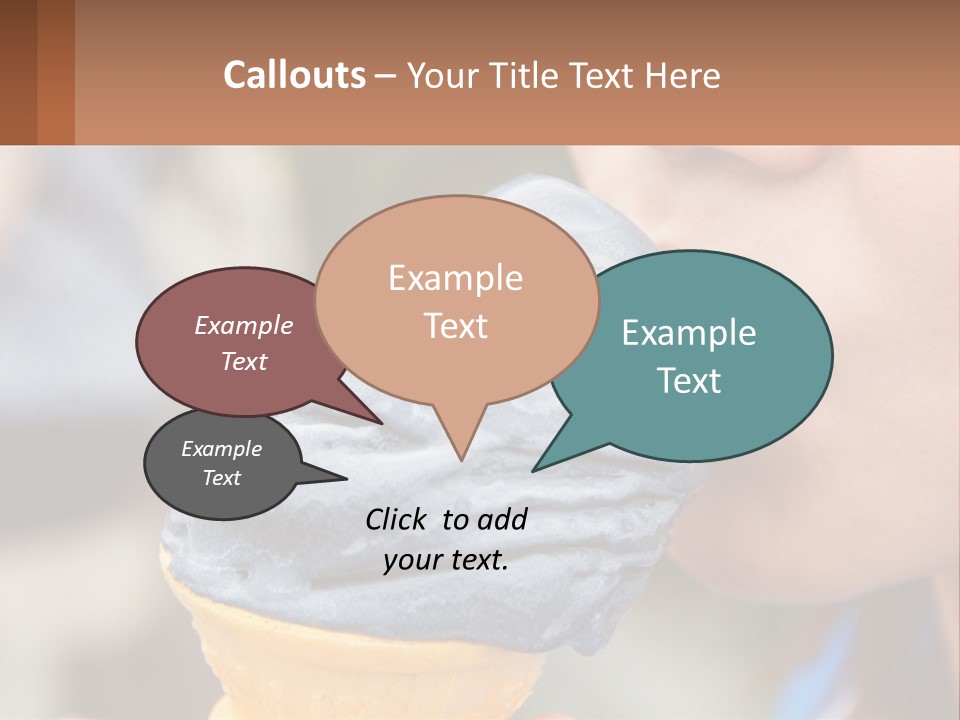 A Child Is Eating A Piece Of Blue Ice Cream PowerPoint Template