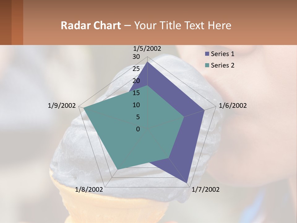 A Child Is Eating A Piece Of Blue Ice Cream PowerPoint Template