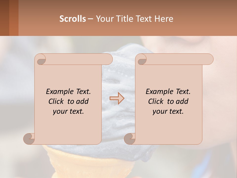 A Child Is Eating A Piece Of Blue Ice Cream PowerPoint Template