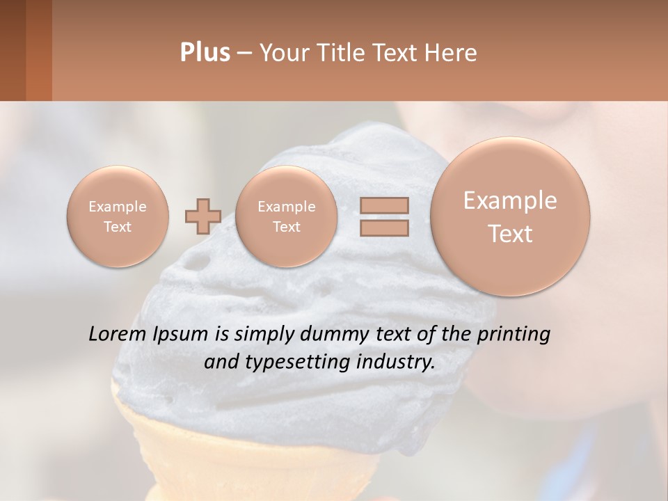 A Child Is Eating A Piece Of Blue Ice Cream PowerPoint Template