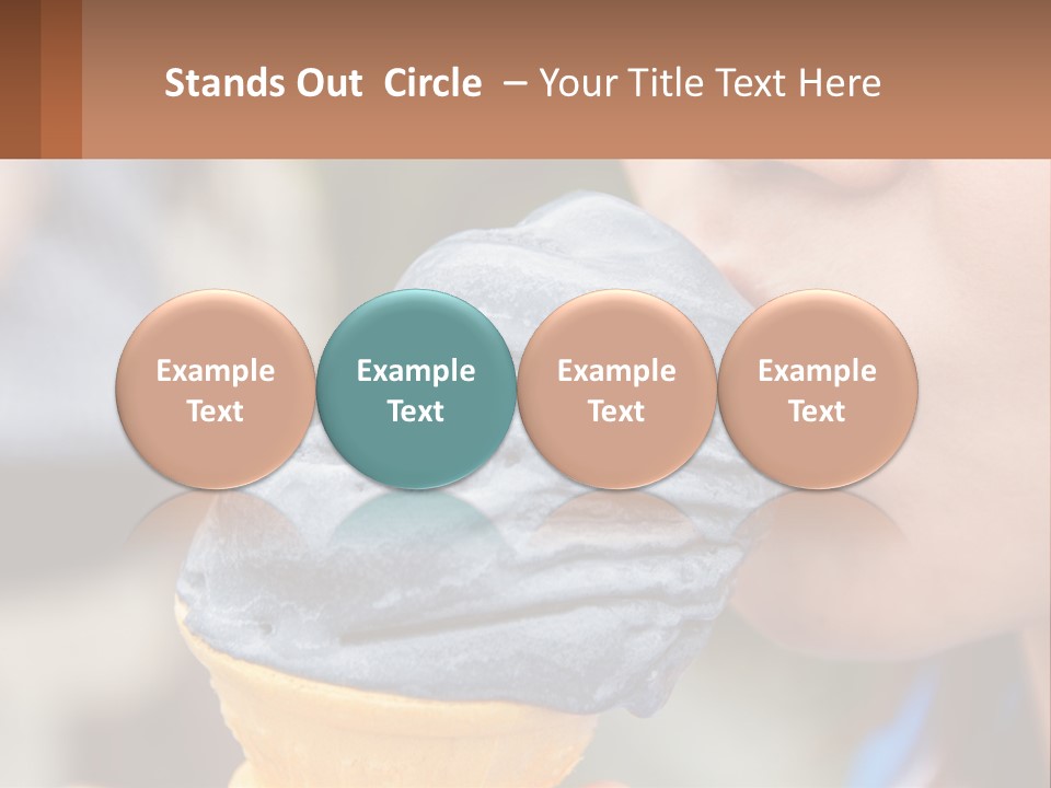 A Child Is Eating A Piece Of Blue Ice Cream PowerPoint Template
