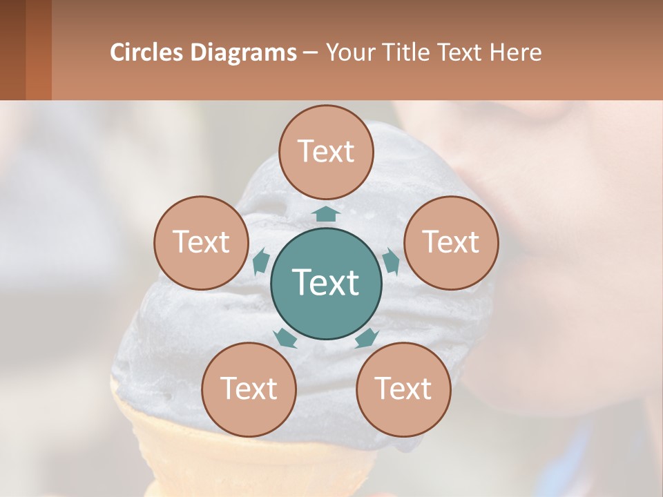 A Child Is Eating A Piece Of Blue Ice Cream PowerPoint Template