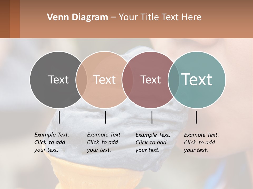 A Child Is Eating A Piece Of Blue Ice Cream PowerPoint Template