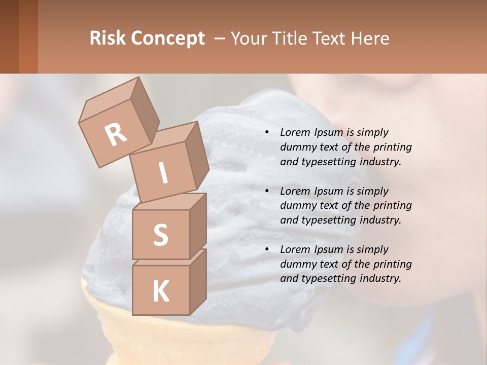 A Child Is Eating A Piece Of Blue Ice Cream PowerPoint Template