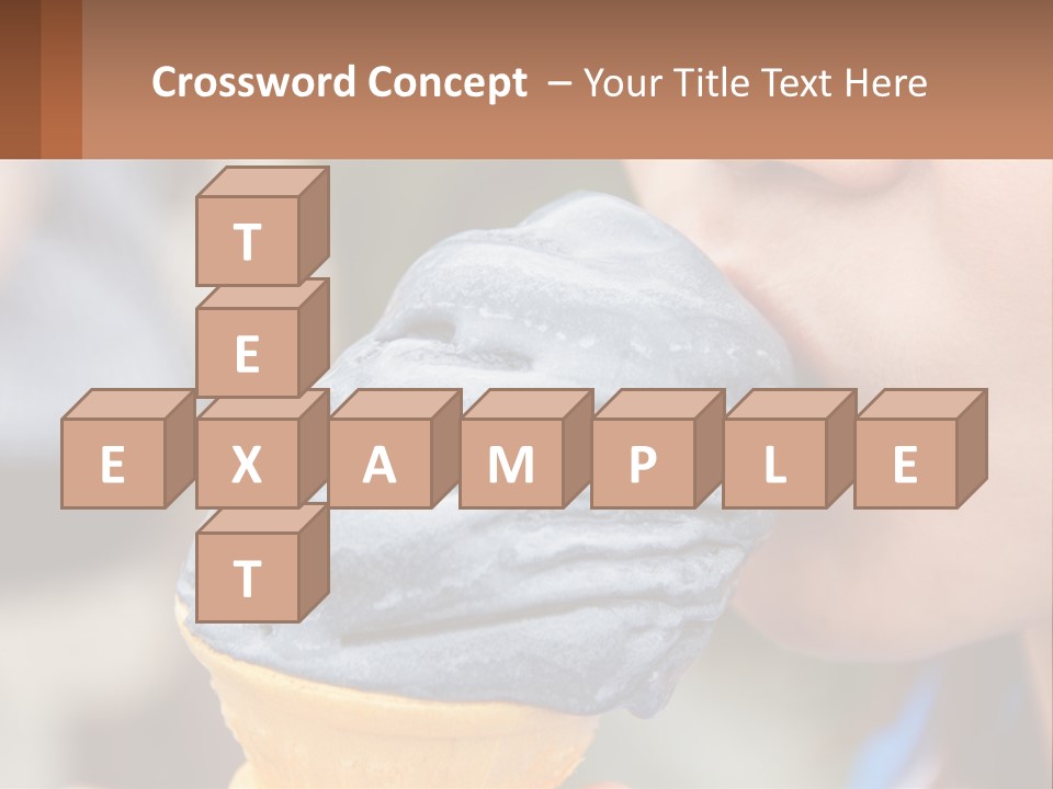 A Child Is Eating A Piece Of Blue Ice Cream PowerPoint Template