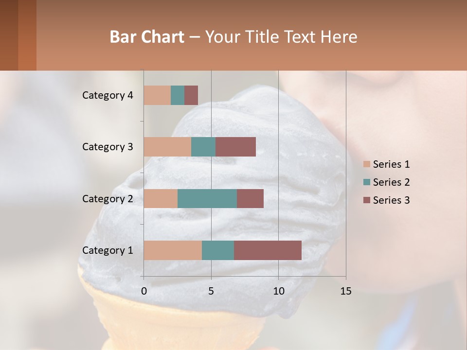 A Child Is Eating A Piece Of Blue Ice Cream PowerPoint Template
