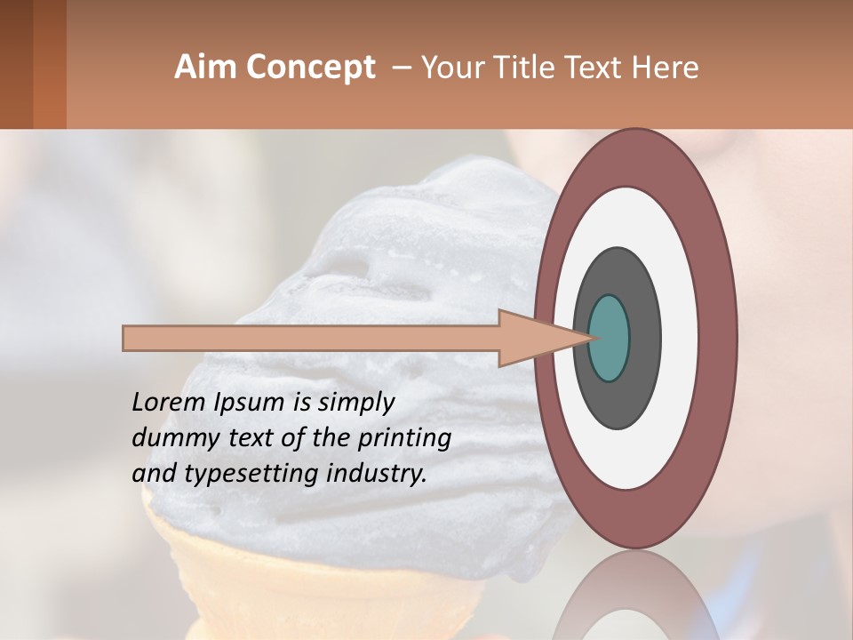 A Child Is Eating A Piece Of Blue Ice Cream PowerPoint Template