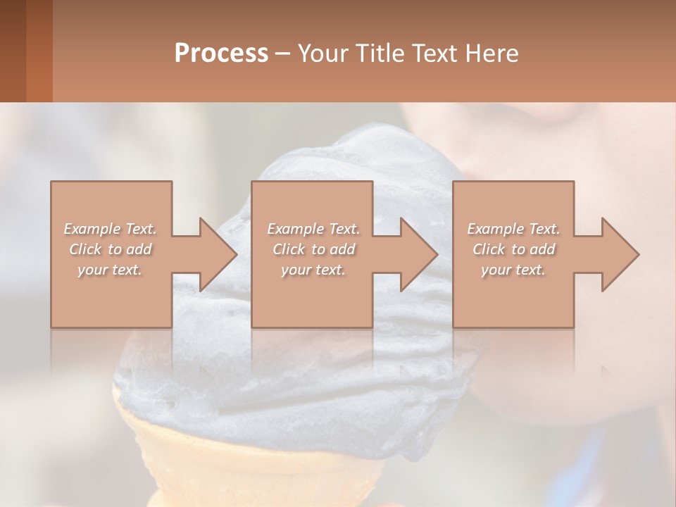 A Child Is Eating A Piece Of Blue Ice Cream PowerPoint Template
