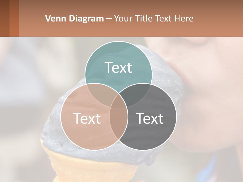 A Child Is Eating A Piece Of Blue Ice Cream PowerPoint Template