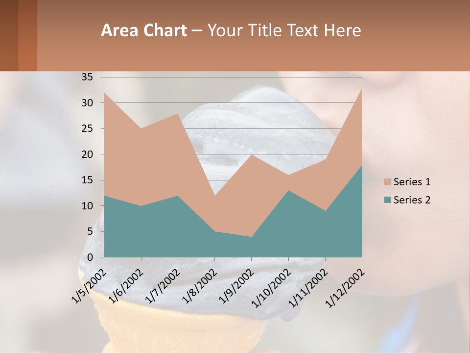 A Child Is Eating A Piece Of Blue Ice Cream PowerPoint Template