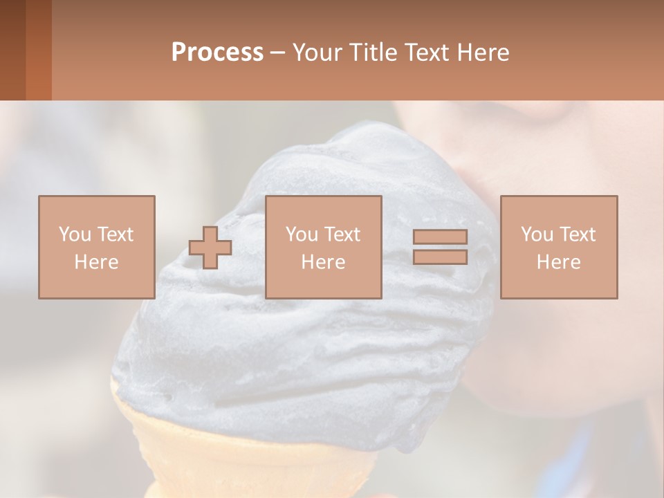 A Child Is Eating A Piece Of Blue Ice Cream PowerPoint Template