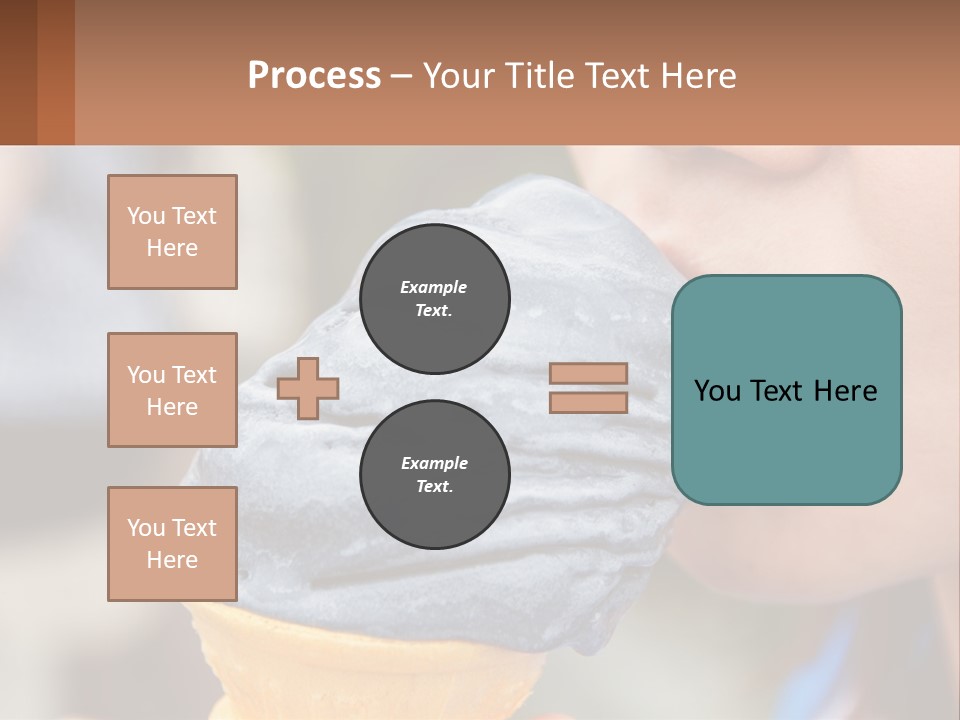 A Child Is Eating A Piece Of Blue Ice Cream PowerPoint Template