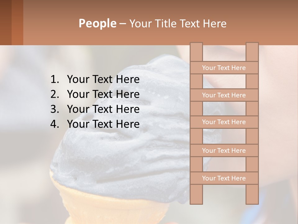 A Child Is Eating A Piece Of Blue Ice Cream PowerPoint Template