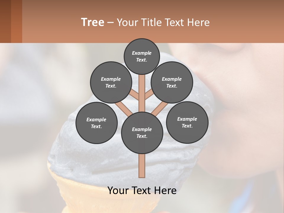 A Child Is Eating A Piece Of Blue Ice Cream PowerPoint Template