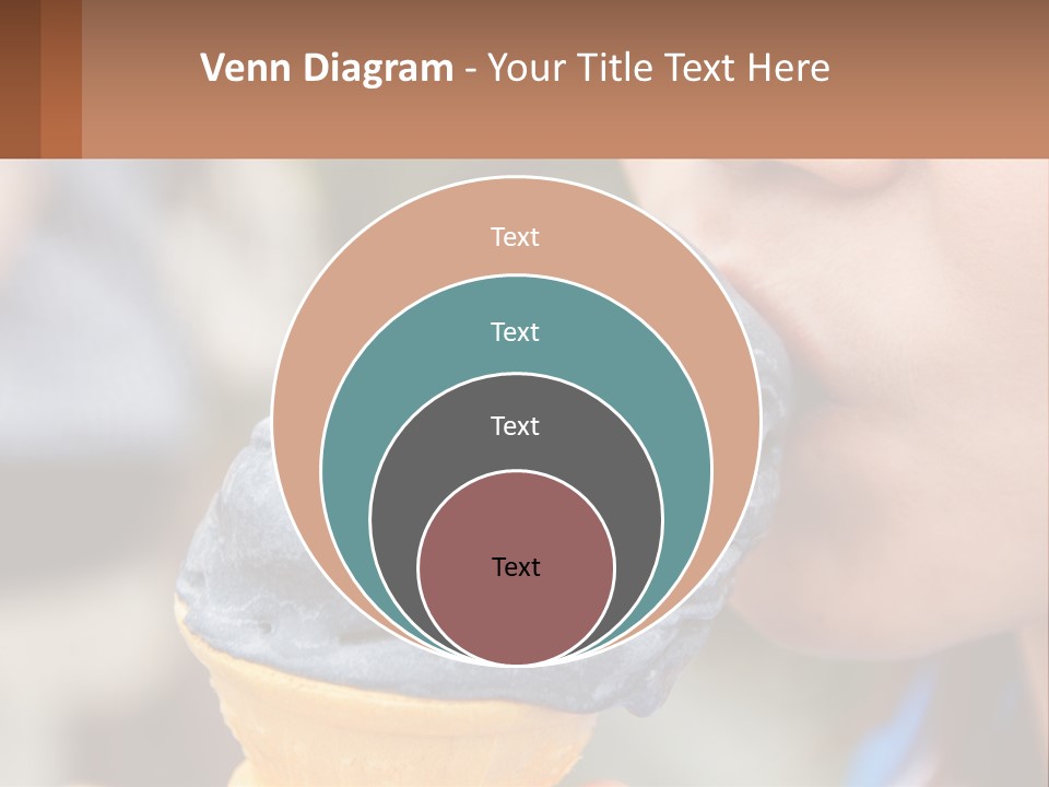 A Child Is Eating A Piece Of Blue Ice Cream PowerPoint Template