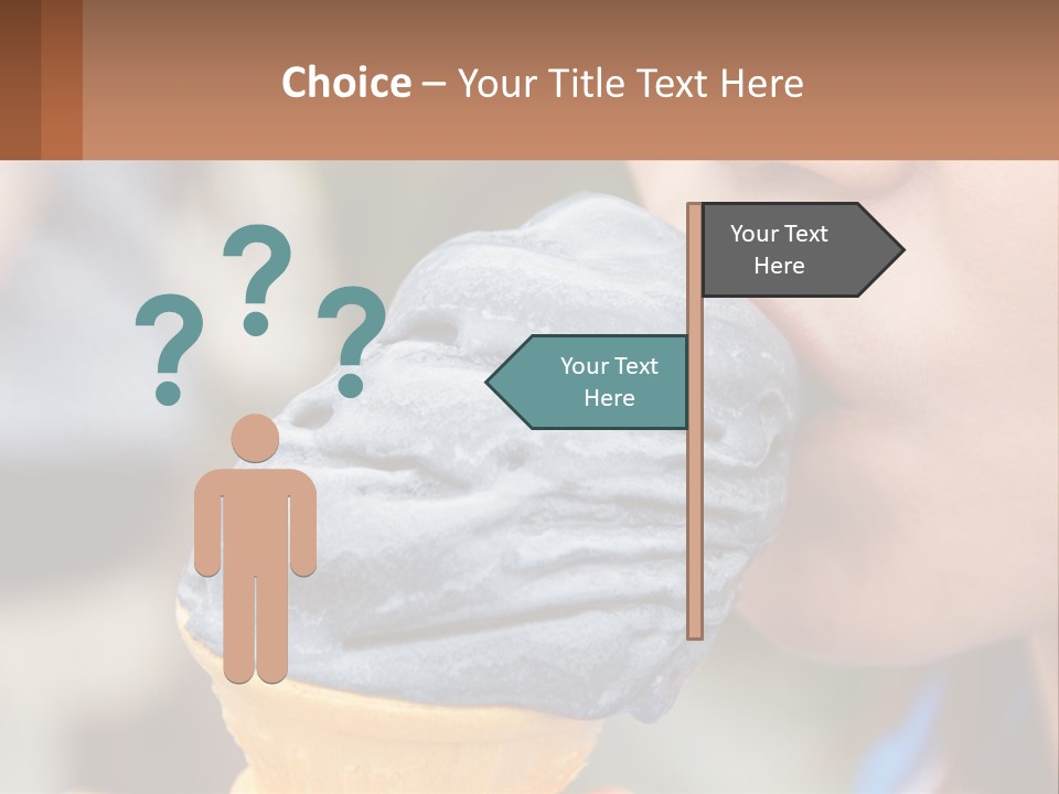 A Child Is Eating A Piece Of Blue Ice Cream PowerPoint Template
