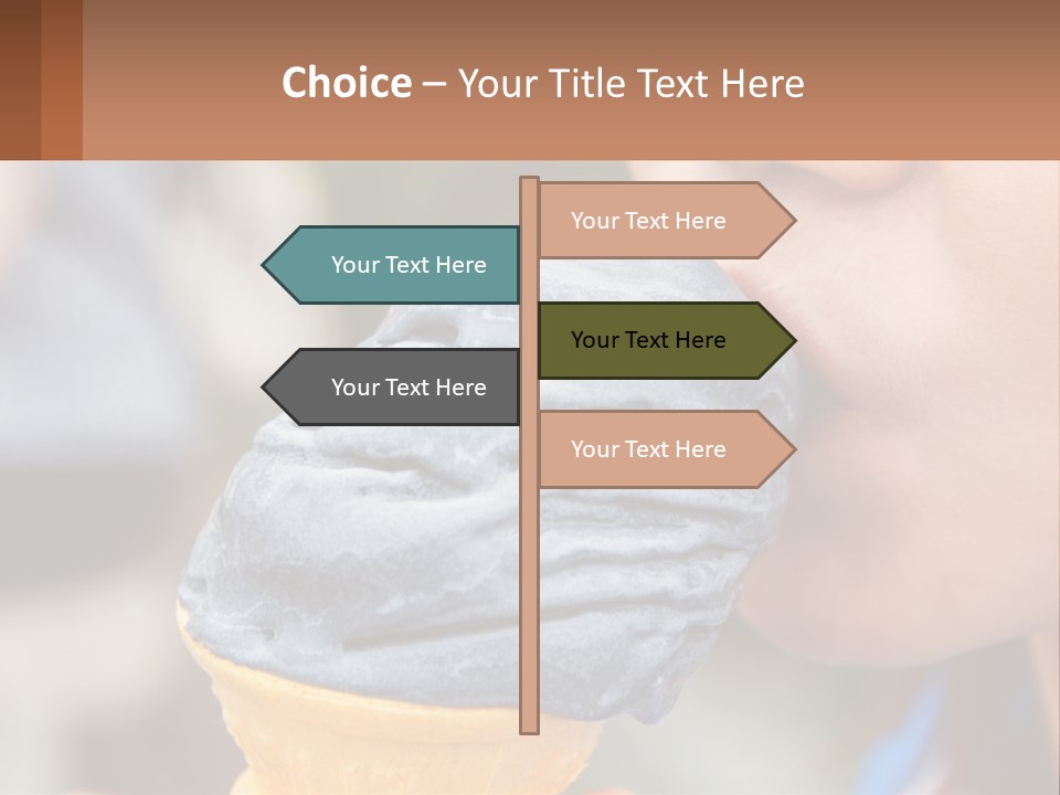 A Child Is Eating A Piece Of Blue Ice Cream PowerPoint Template