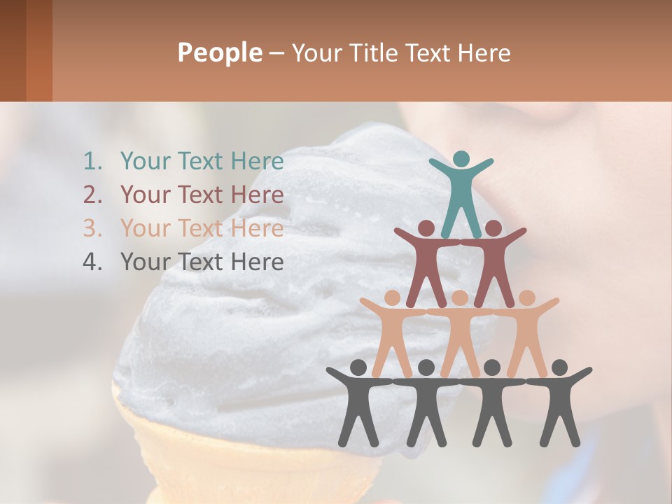 A Child Is Eating A Piece Of Blue Ice Cream PowerPoint Template