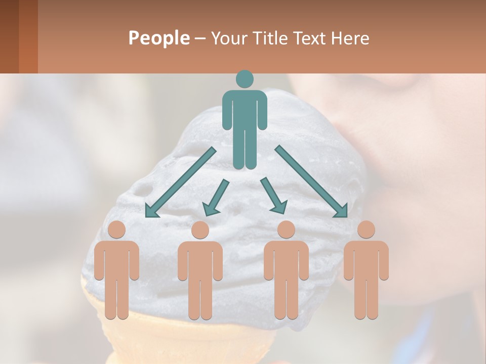 A Child Is Eating A Piece Of Blue Ice Cream PowerPoint Template