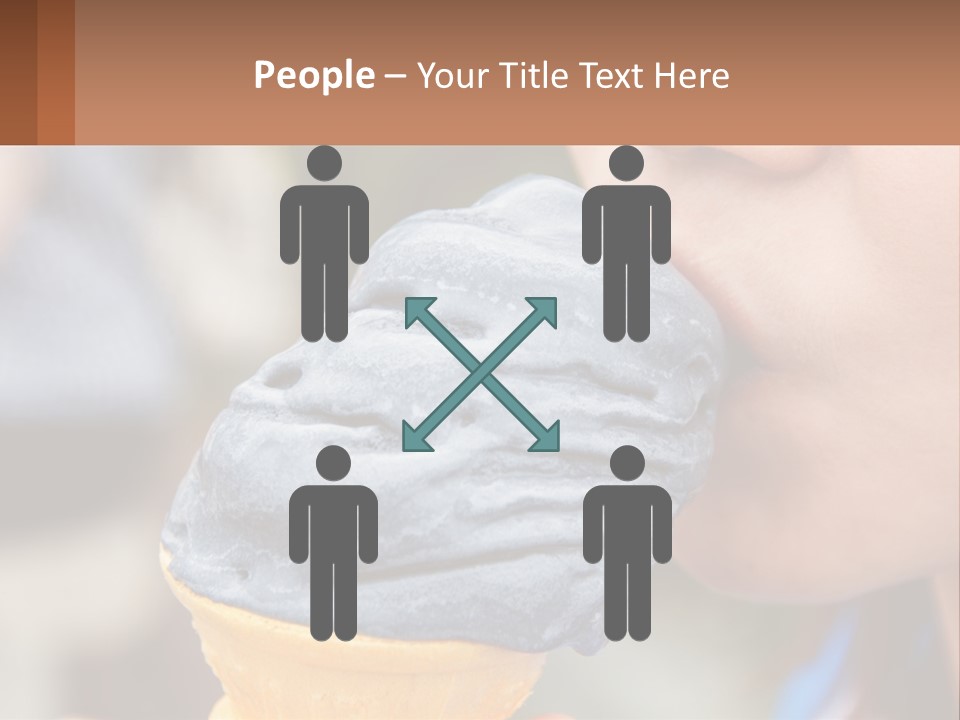 A Child Is Eating A Piece Of Blue Ice Cream PowerPoint Template