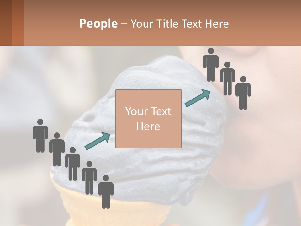 A Child Is Eating A Piece Of Blue Ice Cream PowerPoint Template