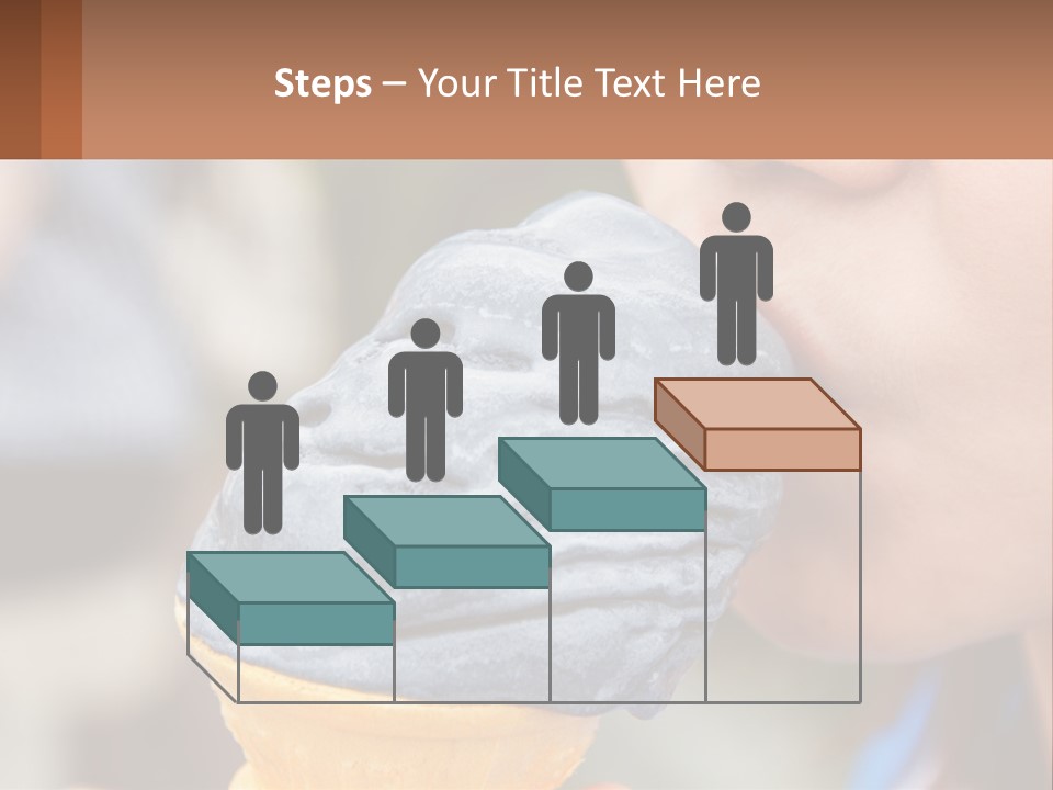 A Child Is Eating A Piece Of Blue Ice Cream PowerPoint Template