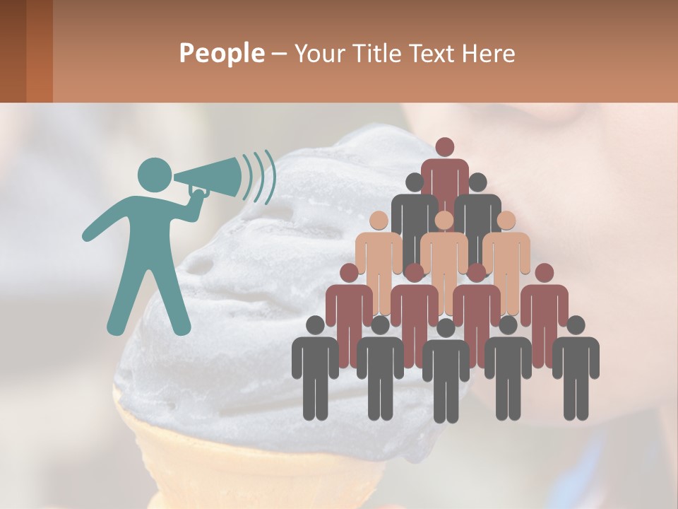 A Child Is Eating A Piece Of Blue Ice Cream PowerPoint Template