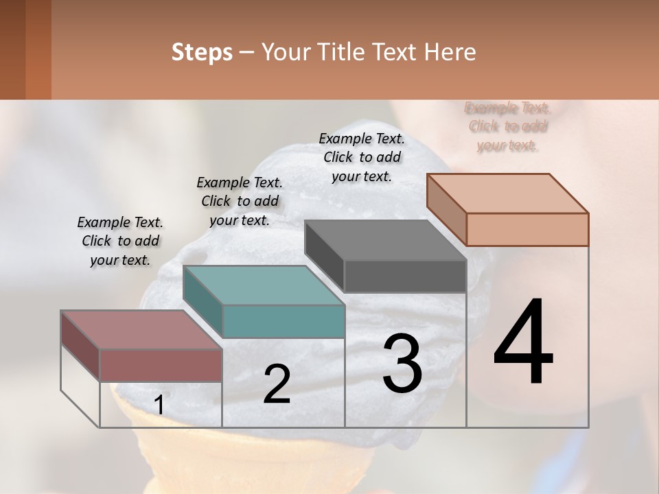 A Child Is Eating A Piece Of Blue Ice Cream PowerPoint Template