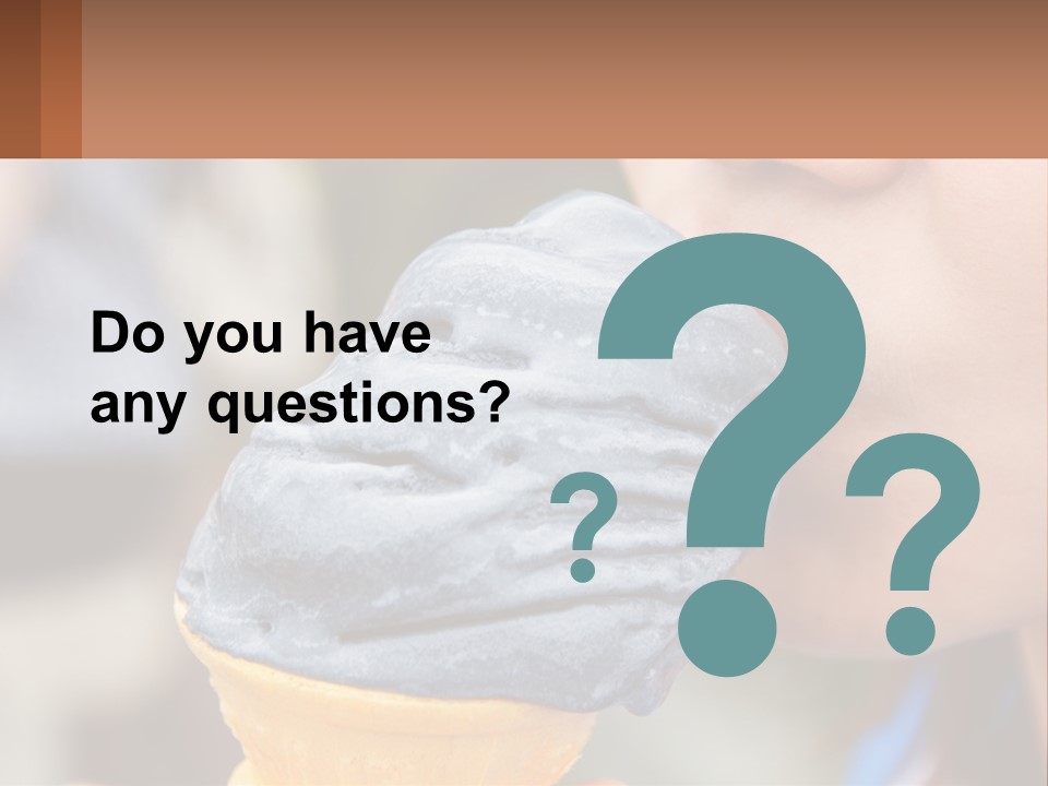 A Child Is Eating A Piece Of Blue Ice Cream PowerPoint Template