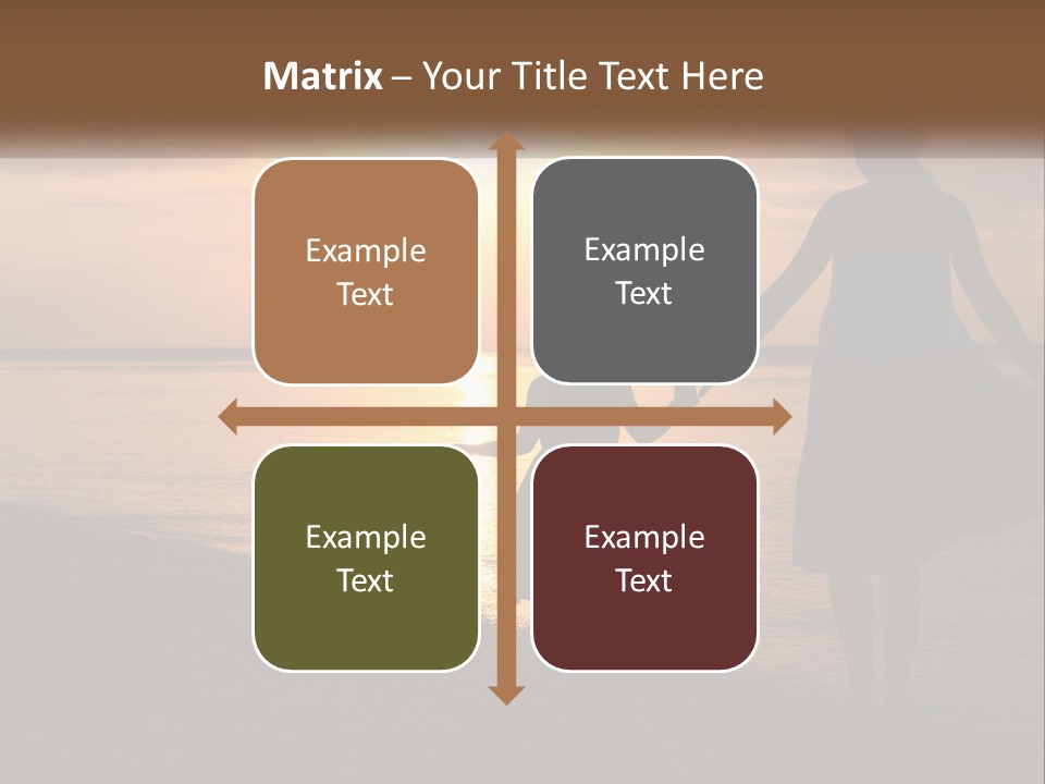 A Mother And Daughter Holding Hands On The Beach At Sunset PowerPoint Template