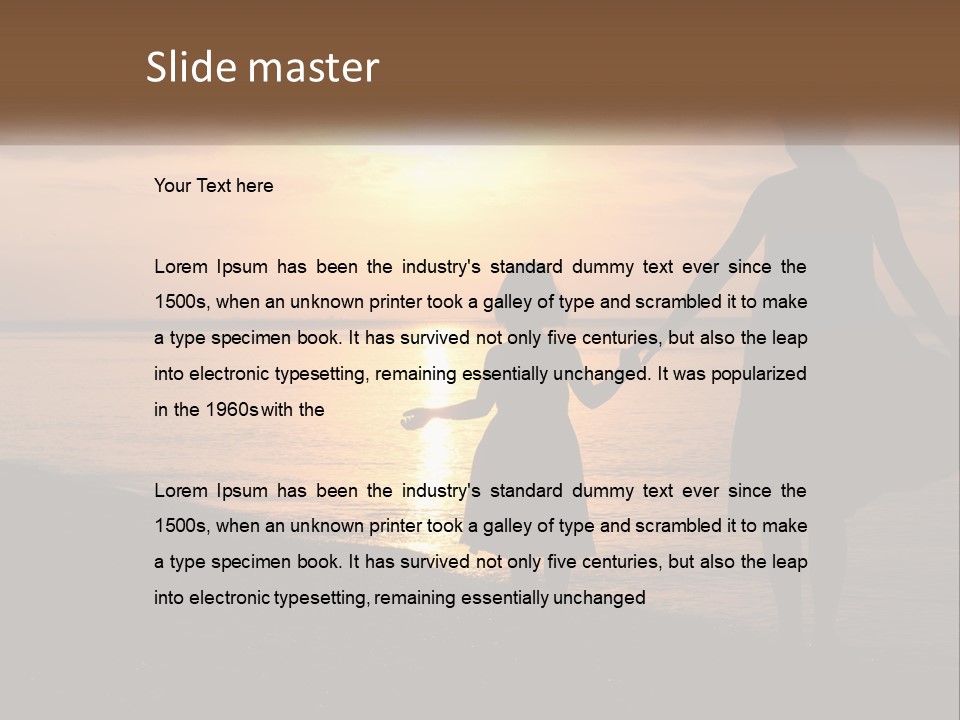 A Mother And Daughter Holding Hands On The Beach At Sunset PowerPoint Template