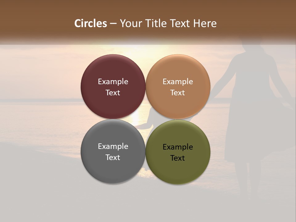 A Mother And Daughter Holding Hands On The Beach At Sunset PowerPoint Template