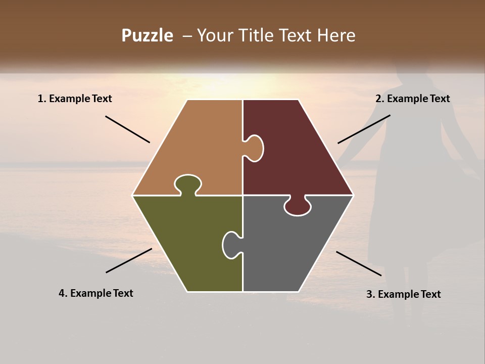 A Mother And Daughter Holding Hands On The Beach At Sunset PowerPoint Template