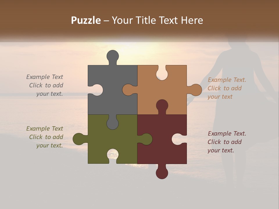 A Mother And Daughter Holding Hands On The Beach At Sunset PowerPoint Template