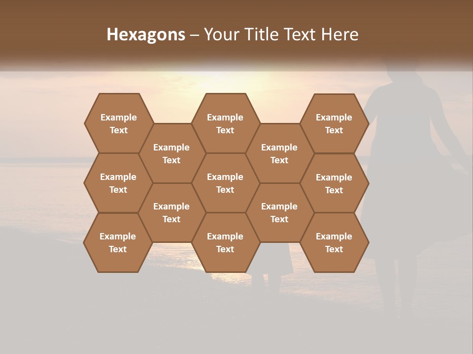 A Mother And Daughter Holding Hands On The Beach At Sunset PowerPoint Template