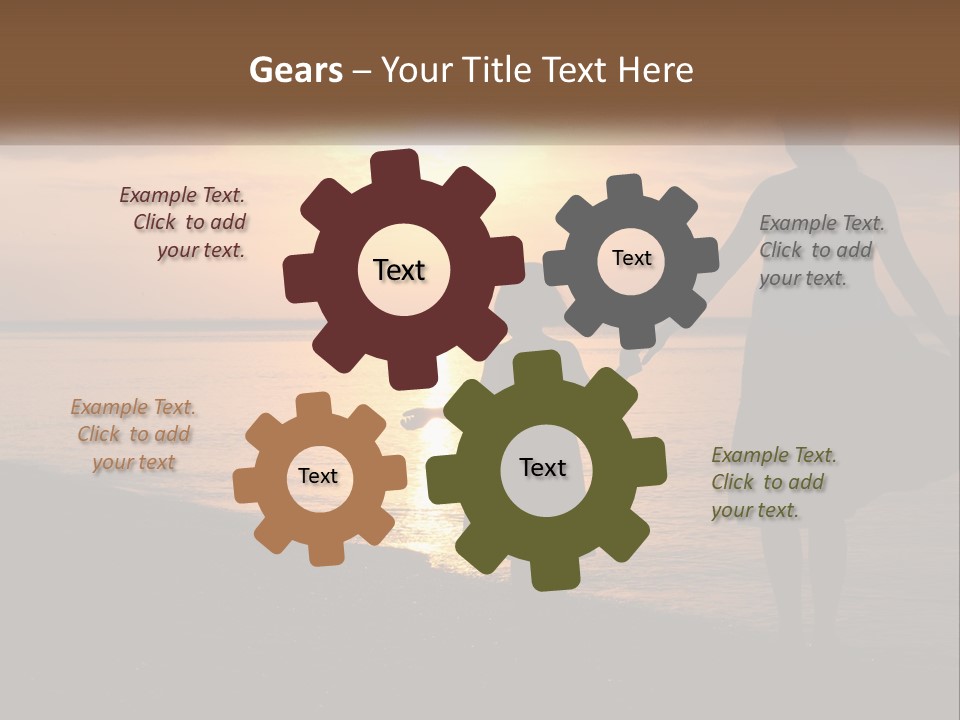 A Mother And Daughter Holding Hands On The Beach At Sunset PowerPoint Template