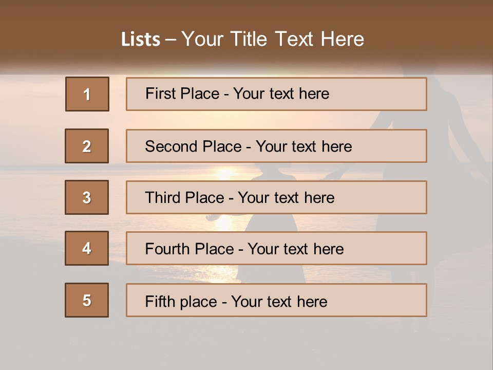 A Mother And Daughter Holding Hands On The Beach At Sunset PowerPoint Template