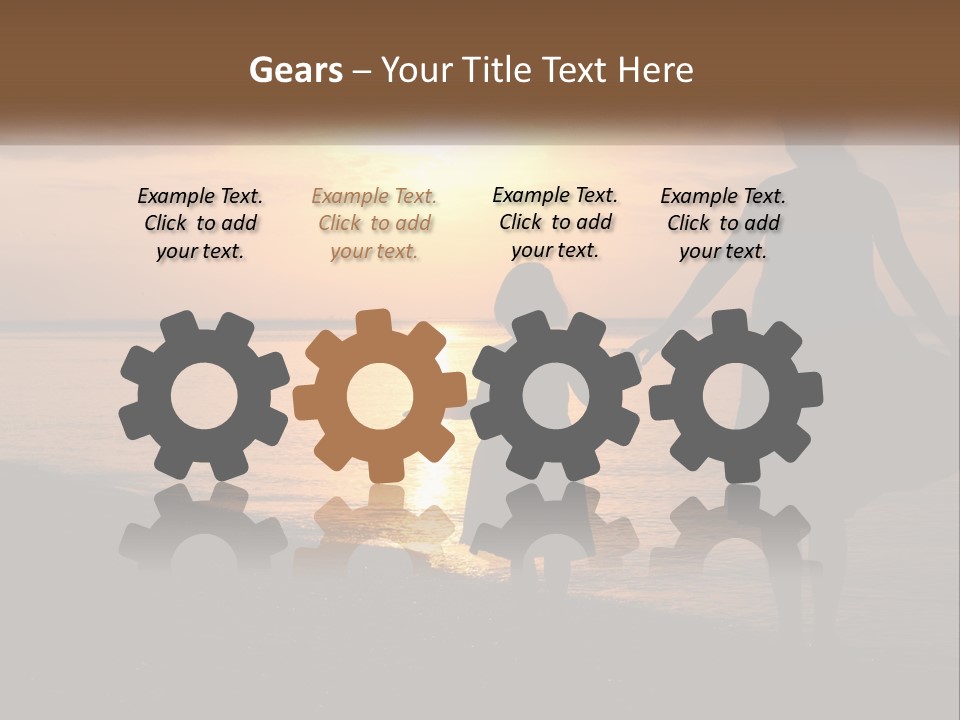 A Mother And Daughter Holding Hands On The Beach At Sunset PowerPoint Template