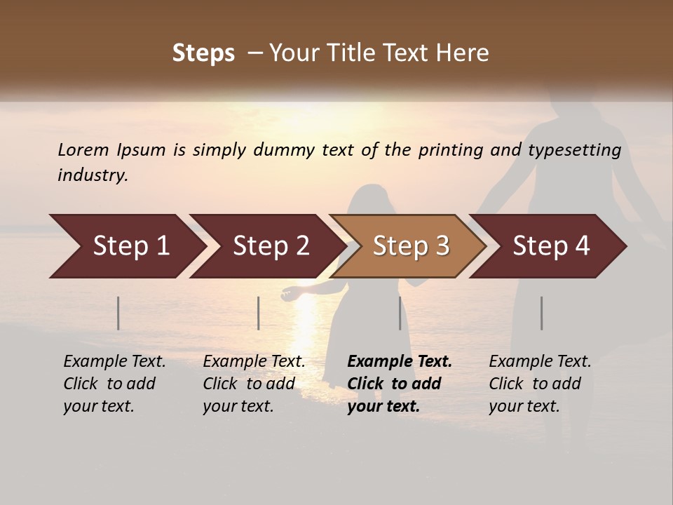 A Mother And Daughter Holding Hands On The Beach At Sunset PowerPoint Template
