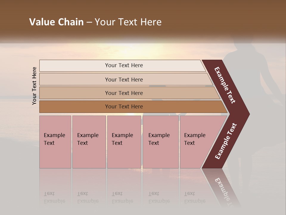 A Mother And Daughter Holding Hands On The Beach At Sunset PowerPoint Template