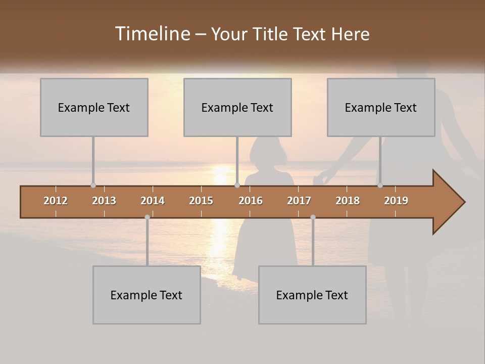 A Mother And Daughter Holding Hands On The Beach At Sunset PowerPoint Template